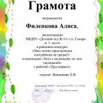 Филенкова Алиса, 1 место, Мои летние приключения