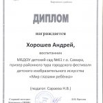 Диплом призера Кировского района Хорошева Андрея